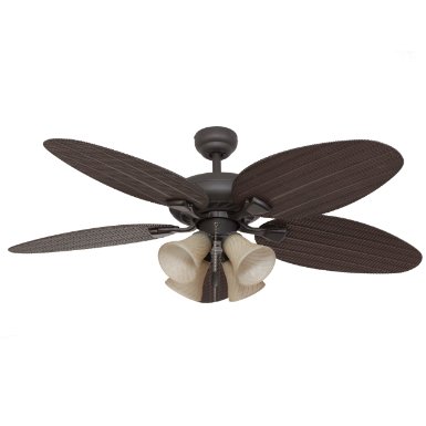 Calcutta 50106 52-Inch Key Largo 4-Light Bronze Ceiling Fan, Medium Brown Fan Blades 