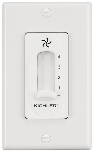 Kichler Lighting 337012ALM Ceiling Fan 4-Speed Single Slide Wall Control, Almond Finish 